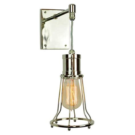 Edison Small Single Adjustable Height Wall Light Antique Brass