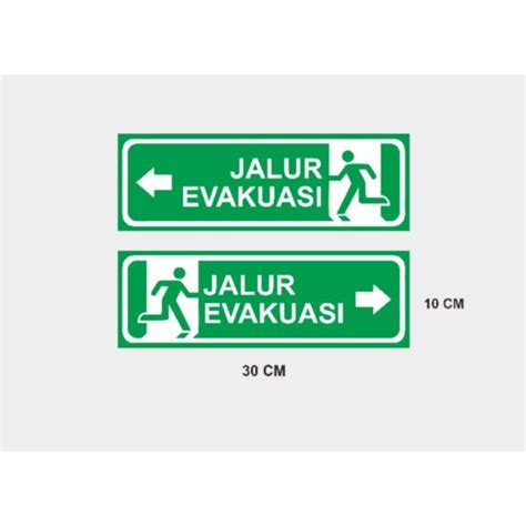 jual sign jalur evakuasi acrylic papan penanda jalur evakuasi arah
