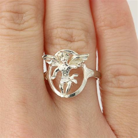 Guardian Angel Ring Sterling Silver Size 7 Religious Spiritual 925