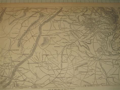 1861 Harper's Weekly Civil War Engraving "Map of the Seat of War in ...