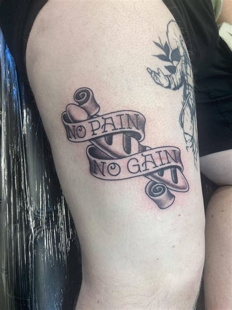 “No pain, no gain” by Olly Furze at Stay True Tattoo in Ashburton, UK ...