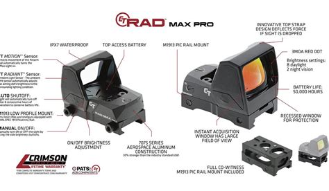 Crimson Trace Ct Rad Max Pro Rapid Aiming Dot Electronic Sight