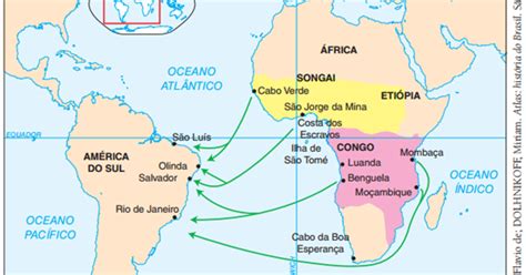 Mapa da diáspora africana à América Portuguesa HISTÓRIA DO BRASIL