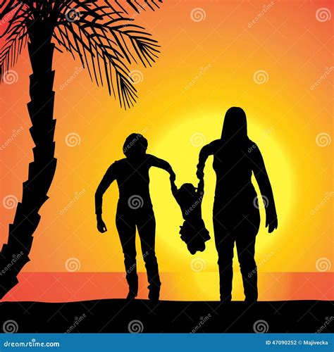 Vector Silhouette of Family. Stock Vector - Illustration of female, people: 47090252