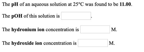 Solved The Ph Of An Aqueous Solution At C Was Found To Be Chegg