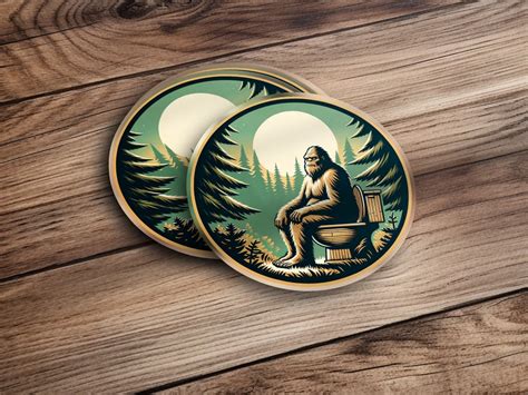 Bigfoot Toilet Time In The Forest Sticker Toilet Time Stickers Toilet