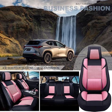 Car Seat Cover Full Set Universal Seat Cover 5seats Leather Ice Silk