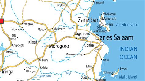 Road Map Of Tanzania