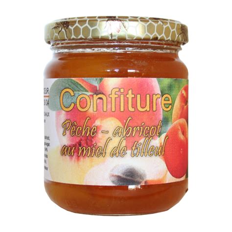 Confiture pêche abricot au miel de tilleul 240 g Api douceur