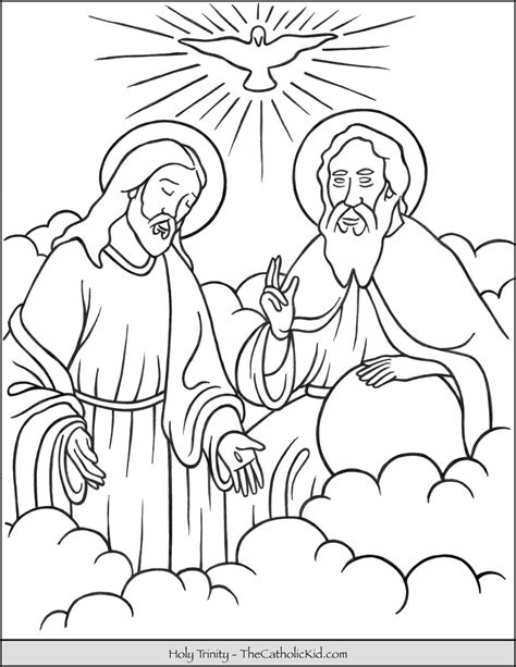 Holy Trinity Coloring Page - TheCatholicKid.com