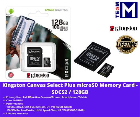 Kingston Canvas Select Plus MicroSD Memory Card SDCS2 64GB SDCS2