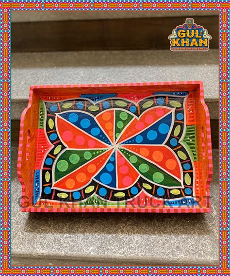 Tray Wooden Hand Painted Design 0044 Gul Khan Truck Art