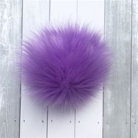 Luxury Faux Fur Lilac Large Inch Pom Poms Fake Fur Purple Etsy