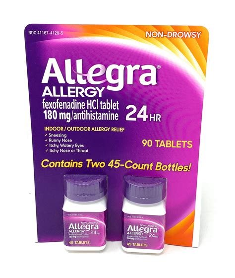 Allegra Adult 24 Hour Complete Allergy Relief Tablets 180Mg Multipack