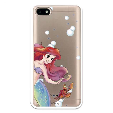 Funda Oficial Disney Sirenita y Sebastián Transparente para Xiaomi