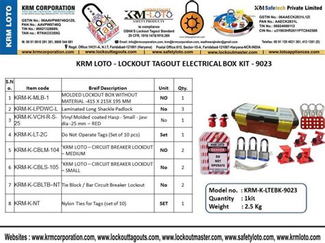 Krm Loto Lockout Tagout Electrical Box Kit 9026 42 Off