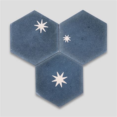 Starry Night Navy Blue Encaustic Cement Tile Otto Tiles Design