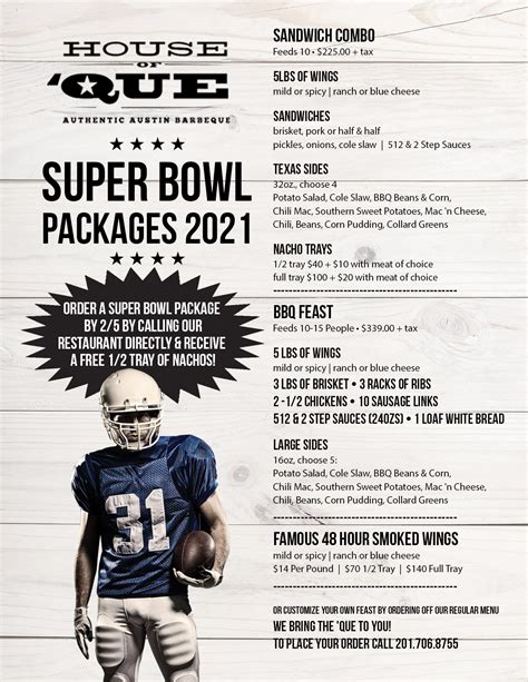 SUPER BOWL 2021 CATERING PACKAGES — House Of 'Que