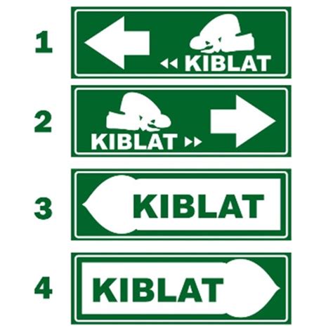 Jual Stiker Vinyl Sign Rambu K Arah Kiblat Sholat Uk X Cm Shopee