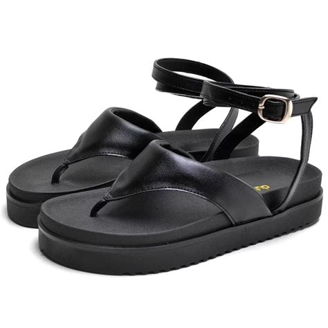 Sandália Feminina Papete DUBUY 2046FG Preto Womens sandals Platform