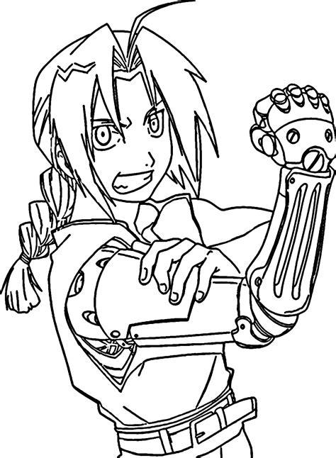 Strong Edward Elric Coloring Page Free Printable Coloring Pages