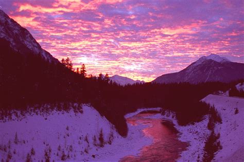 The Azure Gate: Mountain River Sunset