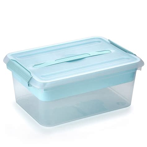 BTSKY Stack & Carry Box, Clear Plastic Storage Container Stackable Home ...