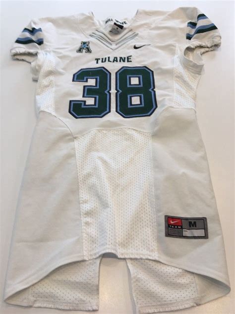 Game Worn Used Nike Tulane Green Wave Football Jersey Size Medium #38 ...