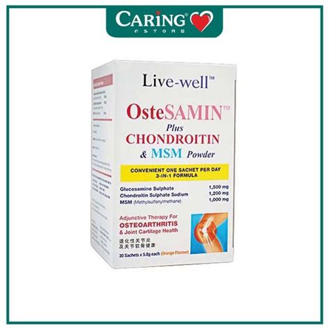 Live Well Ostesamin Plus Chondroition Msm Powder Gx Sachets