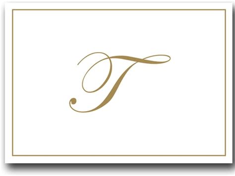 Amazon Gold Embossed Initial Note Cards Letter T Boxed Set Of