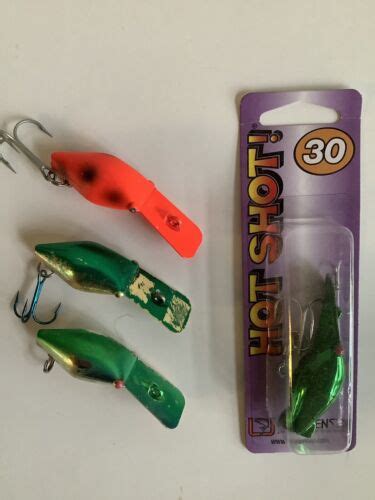 Pre Rapala Vintage Luhr Jensen HOT SHOT Rattle PlugsAnd NIP Met Green EBay