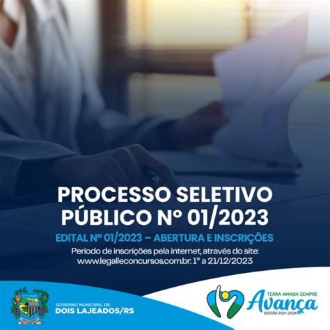 PROCESSO SELETIVO PÚBLICO Nº 01 2023 Notícias Prefeitura Municipal