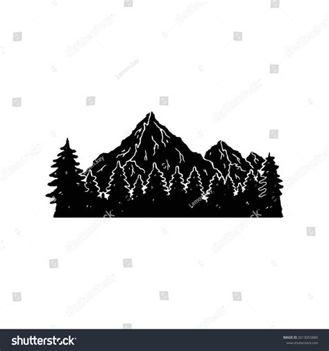 Mountain Trees Silhouette Vector Stock Vector (Royalty Free) 2013055880 ...