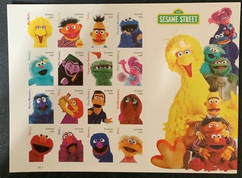 Sesame Street Characters Vintage Postage Stamps Full Sheet Etsy