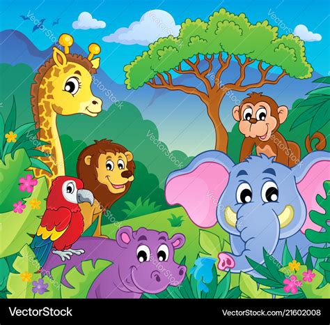 Image with jungle theme 9 Royalty Free Vector Image