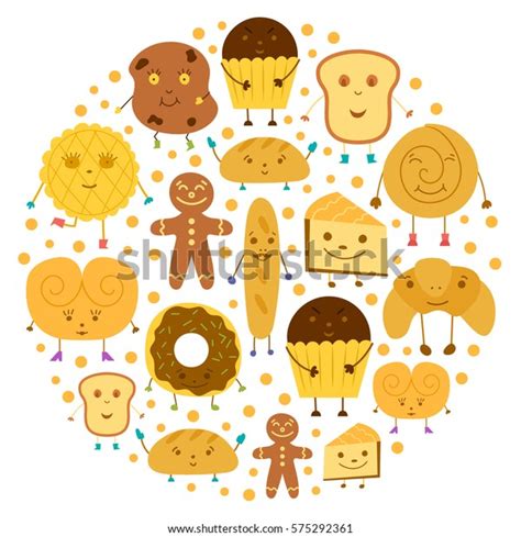 Vector Cartoon Illustration Cute Bread Characters Vector De Stock