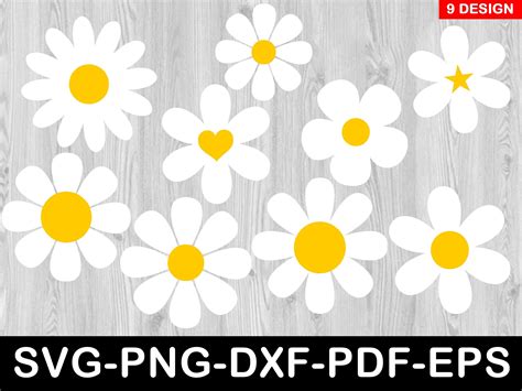 Daisy Svg Bundle Flower Svg Files For Cricut Clipart Cut Files For