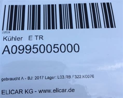 Mercedes A0995005000 - Radiator - ELICAR KG