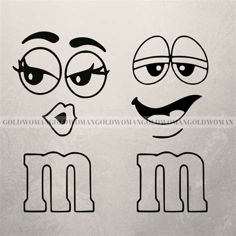 M&m's Faces Svg, M and M Svg Cut Files for Cricut, Transparet, Png ...