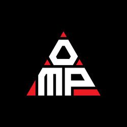 Omp triangle letter logo design Royalty Free Vector Image