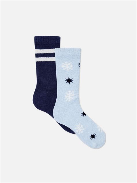 Lot De Paires De Chaussettes Douces Motifs Arctique Bleu Clair