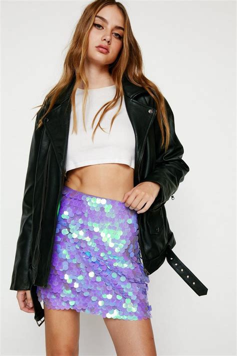 Womens Disc Sequin Mini Skirt Boohoo Uk