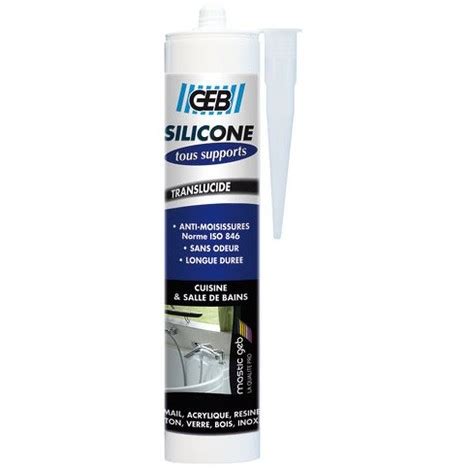 Geb Mastic Sanitaire Silicone Pour Tous Supports Translucide Ml