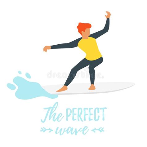 Silueta De La Persona Que Practica Surf Con La Onda Ilustraci N Del