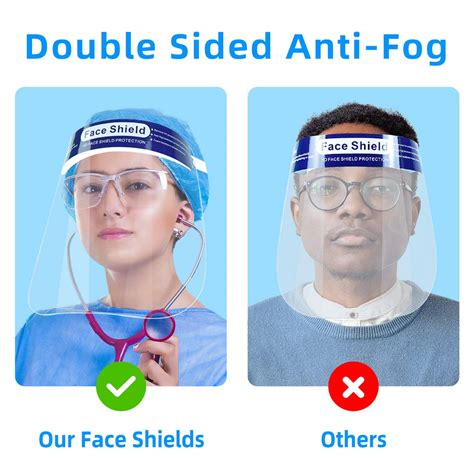 200 Pcs Plastic Clear Face Shield Anti Fog Protective Face Shield Mask