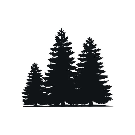 Pine Tree Silhouette Vector