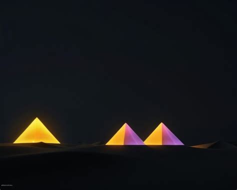 Premium AI Image | Pyramids in the desert at night