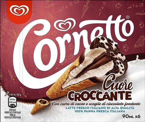 Cornetto Algida Cuore Croccante Gelato Alla Panna Cialda Croccante