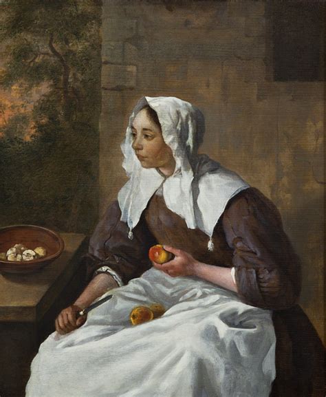 Girl Peeling Apples By Gabriel Metsu Artvee