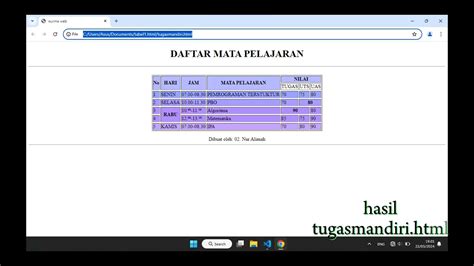 TUGAS PRESENTASI MEMBUAT TABEL DAN FORM YouTube